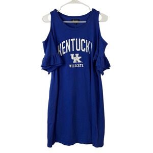 Gameday Couture‎ Kentucky Wildcats Cold Shoulder Ruffle Dress Blue XL New